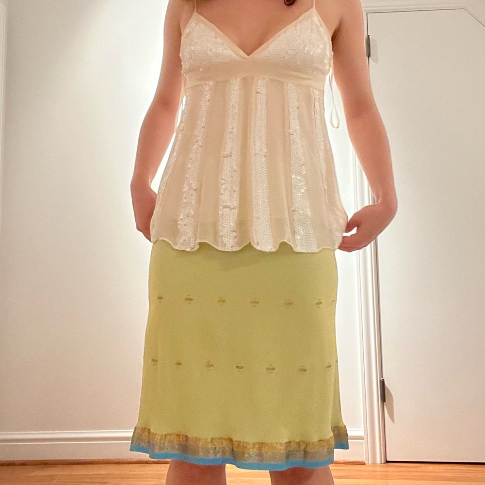Silk Green Skirt